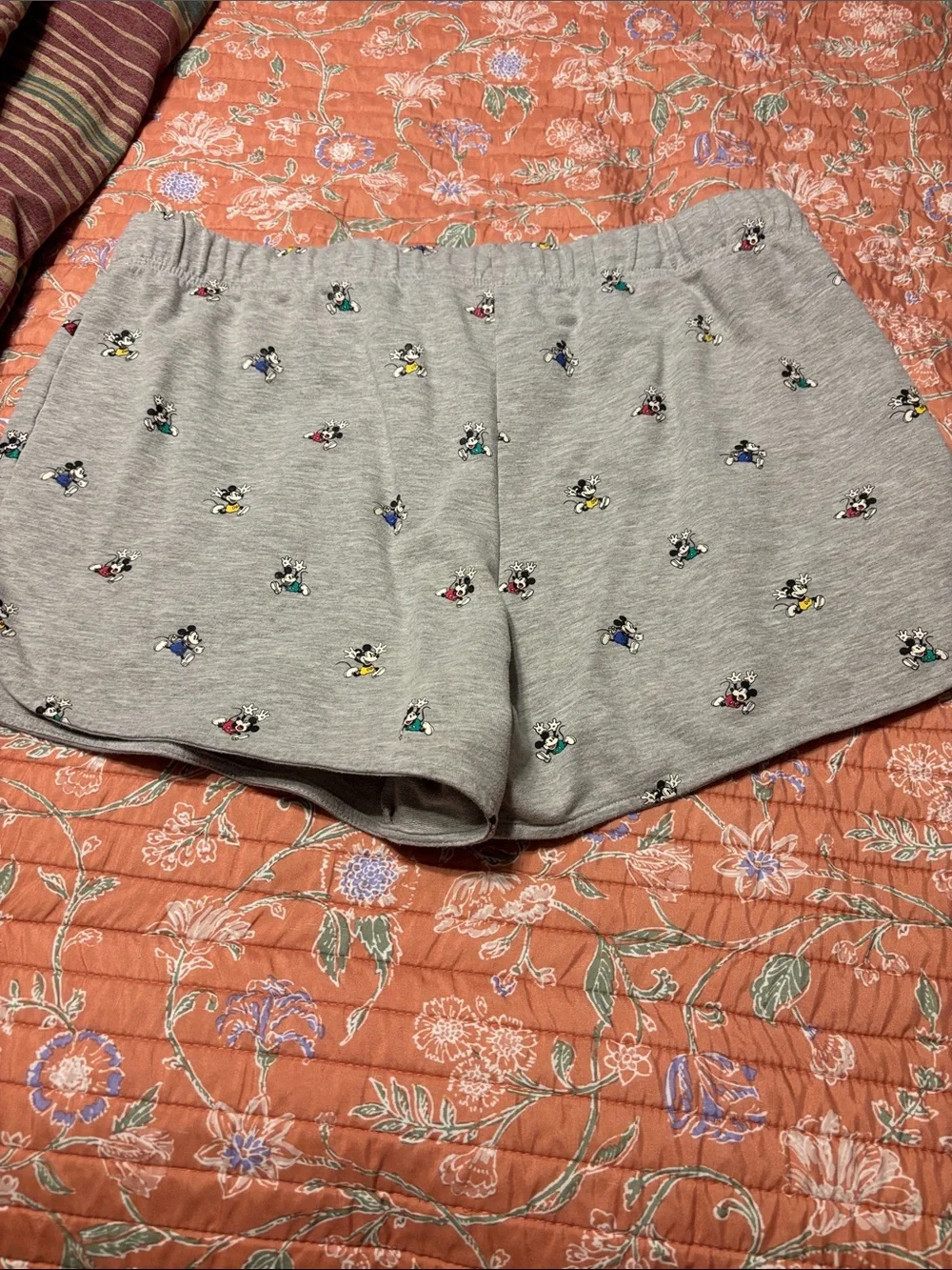 Disney Gray Shorts with Mini Mickey Print